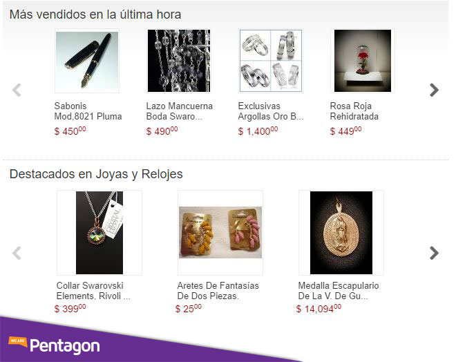 <Mexican ecommerce MercadoLibre: example of Jewellery section, 04.2017>