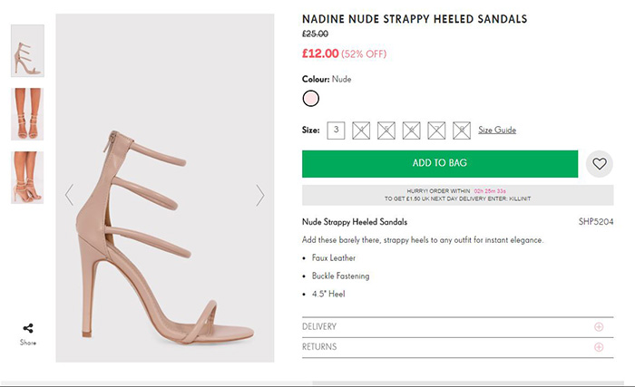 Nadine shoes discounted in size 3